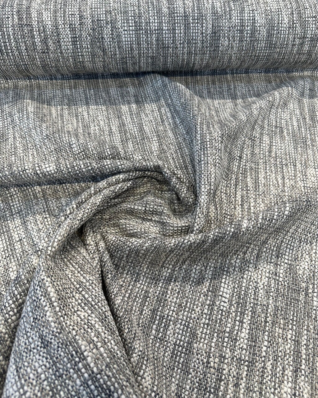 1 Yard Chenille Tweed Lucky One Fog Gray Upholstery Fabric 57% Polyester 43% Cotton 55 Inches Width